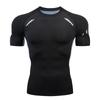 Camiseta de verano de secado rápido para hombre, para gimnasio, correr, entrenamiento al aire libre, elástica, transpirable, deportiva, ajustada, de manga corta