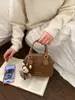 Bolsa de Mão Nova Tendência Simples e Estilosa Bolsa Bowling para Mulheres Moda Retrô Bolsa de Ombro Versátil Bolsa Transversal para Mulheres
