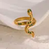 Europa y Estados Unidos transfronterizo exquisito anillo de flor con incrustaciones de circón verde para mujer 2025 nuevo anillo retro de alta calidad al por mayor