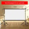Tela especial dupla de suporte para exterior para comércio exterior 100 polegadas Tela de projeção portátil dobrável móvel de alta definição para acampamento