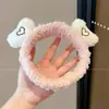 Diadema divertida estilo coreano de dibujos animados para mujer, con diseño de peluche, perfecta para usar al aplicar mascarillas faciales o lavarse la cara, y también adecuada para crear un peinado de coleta alta.