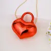 Bolso de Acrílico Brillante con Forma de Corazón para Mujer Mini Bolso Cruzado con Cadena Bolso de Hombro Único de Moda Nuevo Bolso de Mano Color Caramelo