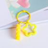 Pingente de Chaveiro Pequeno Transparente Colorido ins Fofo Acessórios para Mochila Escolar Blocos de Construção Chaveiro Pingente Estrela de Cinco Pontas Vazada