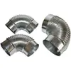 Conducto de Ventilación de Acero Inoxidable Lámina de Hierro Galvanizado Blanco Codo Conducto Espiral 90 Grados 45 Grados Rosca Corrugada Codo Camarón