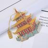1 de junio Cuatro Torres Famosas Arquitectura Clásica Marcadores de Libros Estilo Chino Metal Latón Marcador de Libros Set de Caja de Regalo Marcadores de Libros Mayoreo