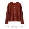 Cardigã 25% seda de amoreira, 75% cashmere, novo estilo outono/inverno, trança retrô, gola redonda, efeito emagrecedor, casaco suéter de tricô para mulheres