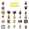 Pegatinas Decorativas Personalizadas Estilo Nuevo Transfronterizo de 50 Piezas Calavera Poción Mágica Estilo Gótico Retro Pegatinas de Graffiti de Boticario