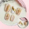 30 Peças de Unhas Vestíveis Feitas à Mão, Unhas Curtas, Luxo Acessível Sol e Lua Brilho Dourado Relevo Unhas Vestíveis Pintadas à Mão, Manicure Removível