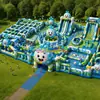 Parque de atracciones inflable comercial, circuito de obstáculos multijugador, trampolín inflable, equipo de diversión cuadrado, castillo inflable grande