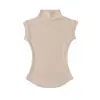 Camiseta de Manga Corta con Cuello Alto a Medio y Hombro Derecho para Mujer Verano 2025 Nuevo Ajustada Estilizadora Única Súper Bonita Top Corto para Usar Solo