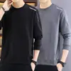 Sudadera de hombre para primavera y otoño, talla grande, versátil, holgada, casual, moderna, jersey de cuello redondo, gruesa, camisa base elegante