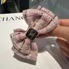 Novo Estilo Francês Tecido Xadrez de Alta Qualidade Presilha Banana Laço Pequeno Estilo Chanel Coreia do Sul Doce Elegante Acessório de Cabeça