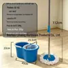 Mop Rotatório Mãos Livres para Pessoas Preguiçosas, Uso Doméstico, Mop de Limpeza em Um Passo com Balde, Conjunto Completo de Mop e Balde, Centrifugação e Lavagem Integradas