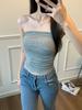 Top de tubo strapless con pedrería estilo 'Hot Girl' para mujer, Ropa interior de verano, Estilo 'Puro Deseo', Crop top corto para usar sobre otra prenda