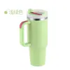 Taza termo de doble capa Big Mac de acero inoxidable 304 con asa de hielo de 40 oz, taza de agua para coche, taza portátil transfronteriza