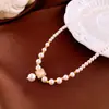 Collar Colgante Rectangular de Perla y Circonita Vintage Diseño de Moda Cadena Elegante para Clavícula Lujo Ligero Collar Versátil para Mujer