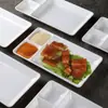 Louça de Melamina Travessa Pequena para Carnes Loja de Churrasco Prato para Molho de Mergulho Prato para Condimentos Prato com Múltiplos Compartimentos para Espetinhos