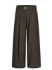 Pantalones Casuales Simples Retro Americanos para Hombre Otoño Tendencia Marca Plisados Estilo Old Money Sueltos Rectos de Pierna Ancha