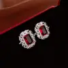 Remate Especial~Aretes Cuadrados Colgantes con Diamantes Incrustados de Aguja de Plata Lujo Accesible Versátiles de Gama Alta Pendientes Sencillos de Nicho