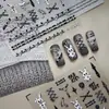 Pegatinas para Uñas Estilo Gótico Oscuro de Hierro M1221 Muñeca de Conejo Dulce Fresca Retro Blanco y Negro Correa de Hueso Pegatinas para Uñas