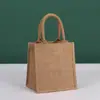 Sacolas Transfronteiriças Logo Personalizado Bolsas de Linho Sacolas de Lona Juta Sacolas de Presente Publicidade da Empresa Personalizadas