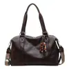 Bolsos para Mujer en Otoño e Invierno, Bolsos Grandes de Cuero Encerado Texturizado, Nueva Moda Transfronteriza, Bolsos Suaves tipo Almohada de Cuero, Bolsos Retro de Axila