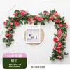 Simulación Transfronteriza Mimbre de Rosa Flor Artificial Pared de Flores Aire Acondicionado Tubería de Agua Mimbre Vestir Arco de Boda Flor Decorativa Enroscada Mimbre