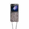 Para Samsung Galaxy Z Flip6 capa protetora dobrável de couro prateado com padrão de strass zflip4/5 geração