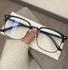 Lentes de media montura para hombre Sventech montura de gafas negras de moda para miopía sin graduación luz azul sencilla