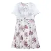 Vestido de Verão Duas Peças da Moda para Mulheres de Meia-Idade, Elegante e Emagrecedor, Vestido Curto Acima do Joelho com Manga Curta