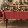 Mantel Decorativo Navideño Clásico del Joker Cuadros Búfalo Blanco y Negro Mantel de Comedor Rojo Mantel Rectangular Fábrica