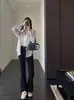 Pantalones Dori Muy Bien Calificados Que Hacen Que Tus Piernas Se Vean Más Largas, De Cintura Alta con Dos Botones, Adelgazantes, Jeans de Pierna Ancha Ligeramente Acampanados para Mujer, Estilo Nuevo.