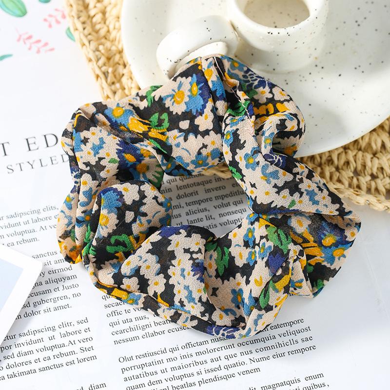 智贝详情图_6大肠发圈ins韩国碎花雪纺发绳日系蝴蝶结小清新