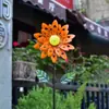 Molino de Viento Giratorio de Hierro Alimentado por Energía Solar para Patio, Balcón, Paisajismo de Jardín, Decoración de Ornamentos para Exteriores de Villas Pequeñas