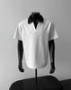 Camiseta Cinza Falsa de Duas Peças Tendência Masculina Costura Gola Lapela Manga Curta Casual Estilo Hong Kong Solta Camisa Polo Americana Meia-Manga