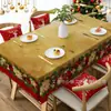 Exclusivo transfronteiriço, toalha de mesa de Natal de alta demanda com estampas de bico-de-papagaio e sinos em alta definição, perfeita para decorações de mesa festivas, disponível para compra no atacado