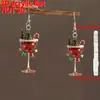 Pendientes de Copa de Vino de Navidad Nuevos Transfronterizos Acrílico Plano Árbol de Navidad Ambiente Pendientes de Copa de Vino Creativos Joyería