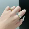 Anillo de diamante amarillo en forma de estrella con forma de almohada estilo medio antiguo diseño de nicho femenino superficie sensible anillo de estrella de ocho puntas abierto ins temperamento