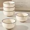 Conjunto de Tigelas e Pratos Coloridos com Esmalte Submerso para Uso Doméstico, Novo Modelo 2025 de Tigelas e Pratos de Cerâmica, Tigelas e Hashis para Mudança para uma Nova Casa, Louças Espessadas