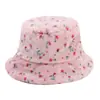 Chapéu quente da moda estilo japonês e coreano, chapéu bucket fresco e fofo com flores, chapéu de pescador, chapéu de inverno para mulheres 2026
