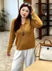 Top de Mujer Talla Grande con Cuello Semiabierto Capa Base para Mujer 2026 Otoño Talla Grande Prendas de Punto Básicas Interiores