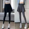 Pantalones Deportivos para Mujer para Exteriores con Falda, de Cintura Alta, Ajustados, Anti-Vergüenza para Gimnasio, Ropa de Entrenamiento de Pilates