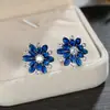 Temu Popular Lujo Accesible Pendientes de Mujer Girasol Multicapa Completos de Diamante Moda Lujo Fresco Otoño e Invierno Accesorios Elegantes