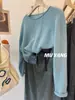 ¡Tono Nostálgico! Suéter de lana largo de punto rizado para mujer, color liso, holgado, tipo jersey