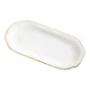 Plato para Toallas de Hueso de Porcelana Phnom Penh Hotel Restaurante Comercial Toalla de Mano Toallitas Húmedas Plato Blanco Puro Rectangular Plato para Guarniciones en Stock