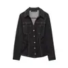 AliExpress internacional novo feminino comércio exterior atacado ZR em estoque Conjunto de camisa jeans slim com detalhe de linha de costura e calça flare