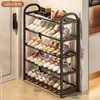 Sapateira de múltiplos níveis para dormitório, hall de entrada de casa, armário de sapatos simples para casa alugada, solução de armazenamento que economiza espaço