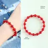 Pulseira de Ágata Vermelha Duplo Círculo Natural Deslumbrante Estilo Igual ao de Zhao Lusi para Mulheres Pulseira da Sorte Giratória Venda por Atacado