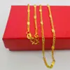 Cadena Fina de Cobre Chapado en Oro Cadena de Eslabones Cuadrados 1mm Cadena de Eslabones Cuadrados con un Color por Dentro y por Fuera Oro Arena Vietnamita Cadena para Mujer 45cm Oro de Imitación