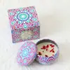 Vela perfumada de porcelana azul y blanca en lata estilo étnico con flores secas, fragancia de cera de soja para el hogar y el dormitorio, adecuada como regalo